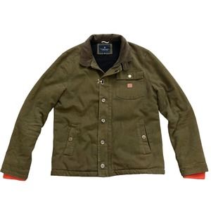 Roark Revival Axeman Jacket Men’s Medium Hook Clasp Green Sherpa Lined N1 Coat
